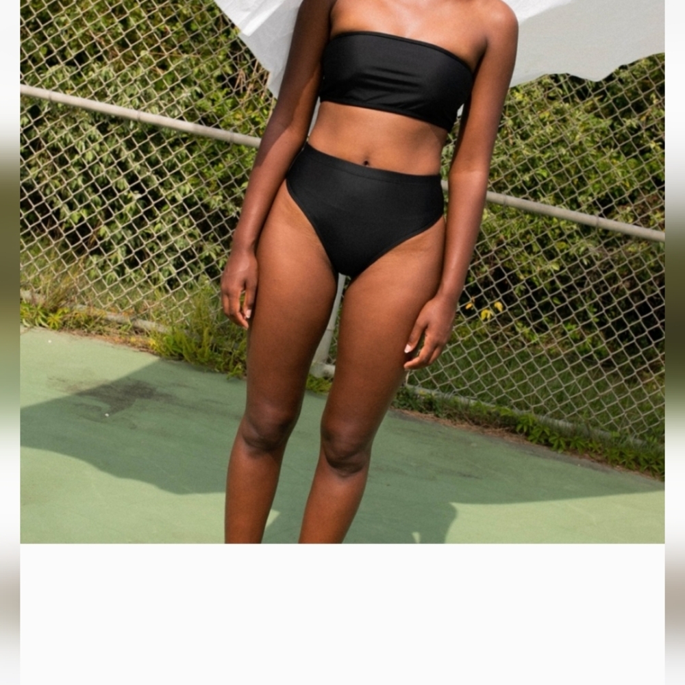 Nu Swim Bikini Black Super Top NWOT